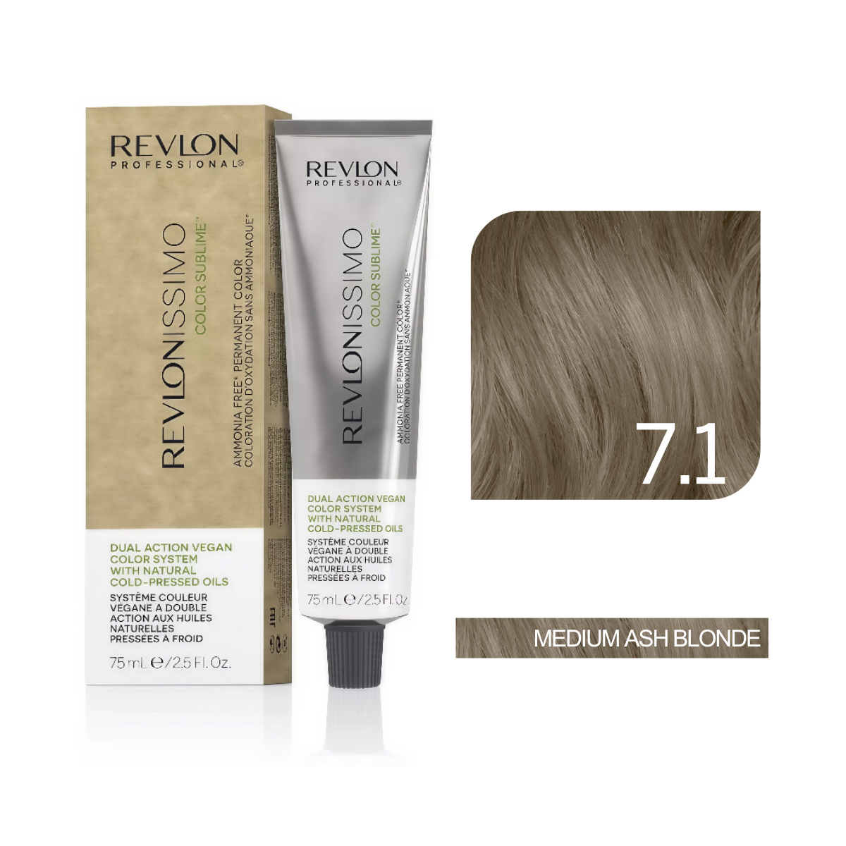 Revlon Professional - Color Sublime Ammonia Free Hair Color Cream Permanent Hair Color, for Salon & Home Use Rich Shades for Grey Coverage & Vibrant Hair Color 75ml