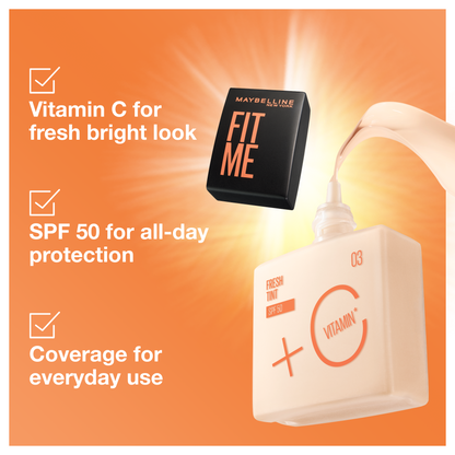 Maybelline - Fit Me Fresh Tint Vit C + Spf 50- 30Ml - Shade 2.5