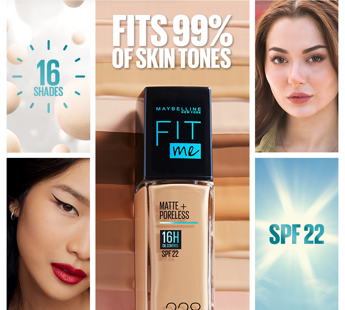 Maybelline Ny New Fit Me Matte + Poreless Liquid Foundation Spf 22 - 238 Rich Tan 30Ml - For Normal To Oily Skin - Highfy.pk