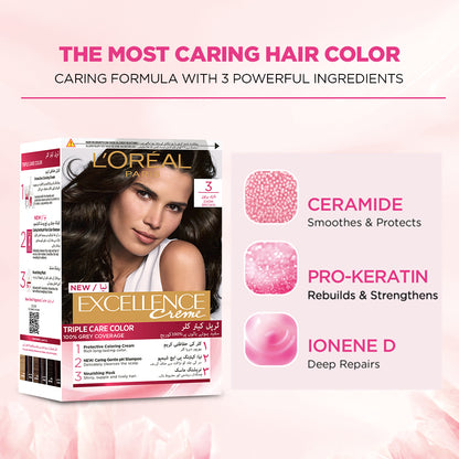 Bundle - L'Oreal Paris Excellence Creme - 7 Blonde Hair Color + Free Shampoo