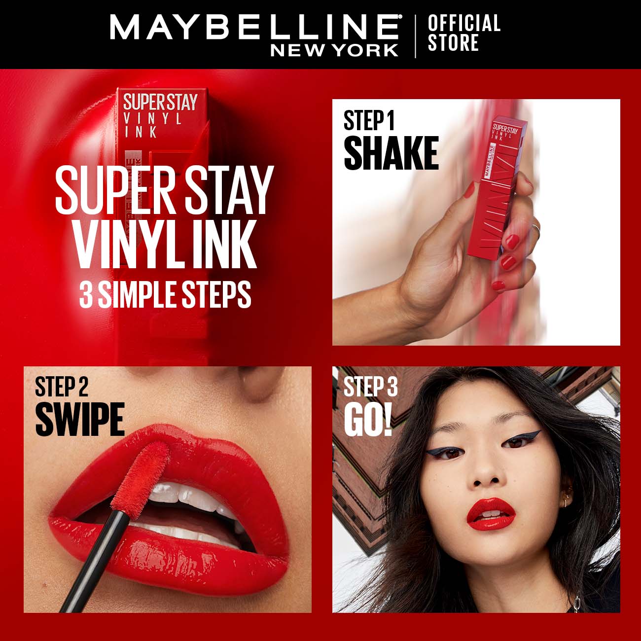 Maybelline New York Superstay Vinyl Ink - Redhot