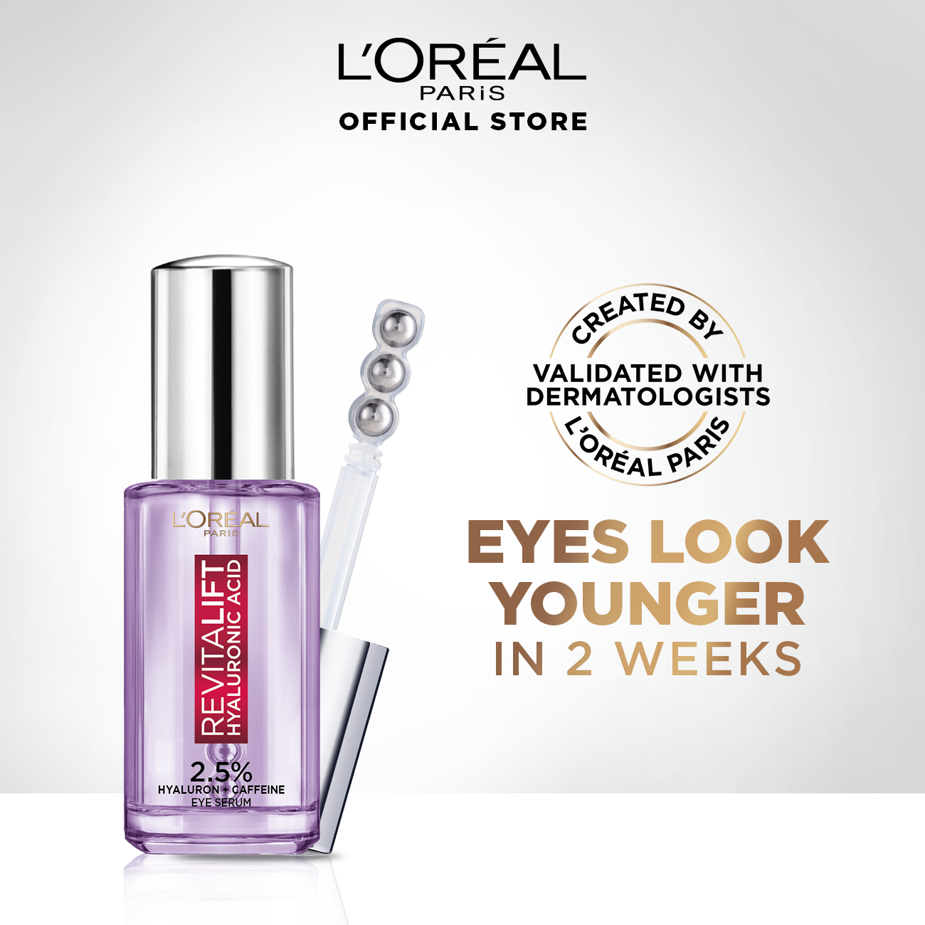 L'Oreal Paris Revitalift 1.5% Hyaluronic Acid + 1% Caffeine Eye Serum - Highfy.pk