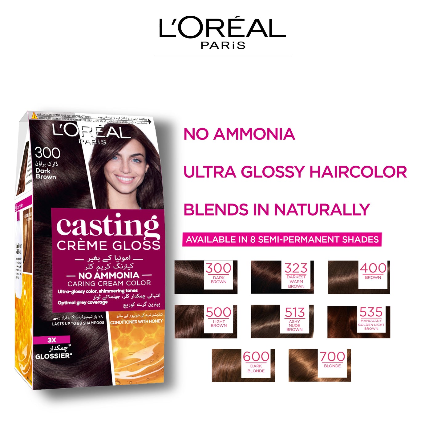 L'Oreal Paris Casting Creme Gloss - 300 Dark Brown Hair Color