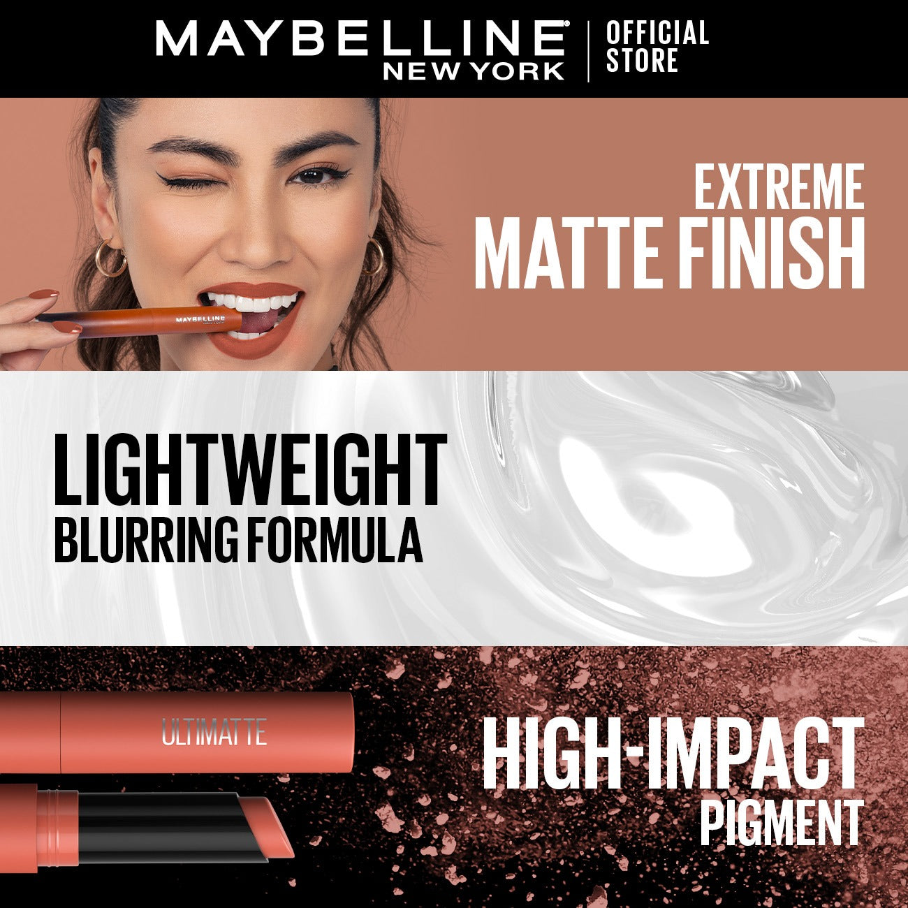 Maybelline New York Color Sensational Ultimatte Slim Lipstick, non-drying formula
