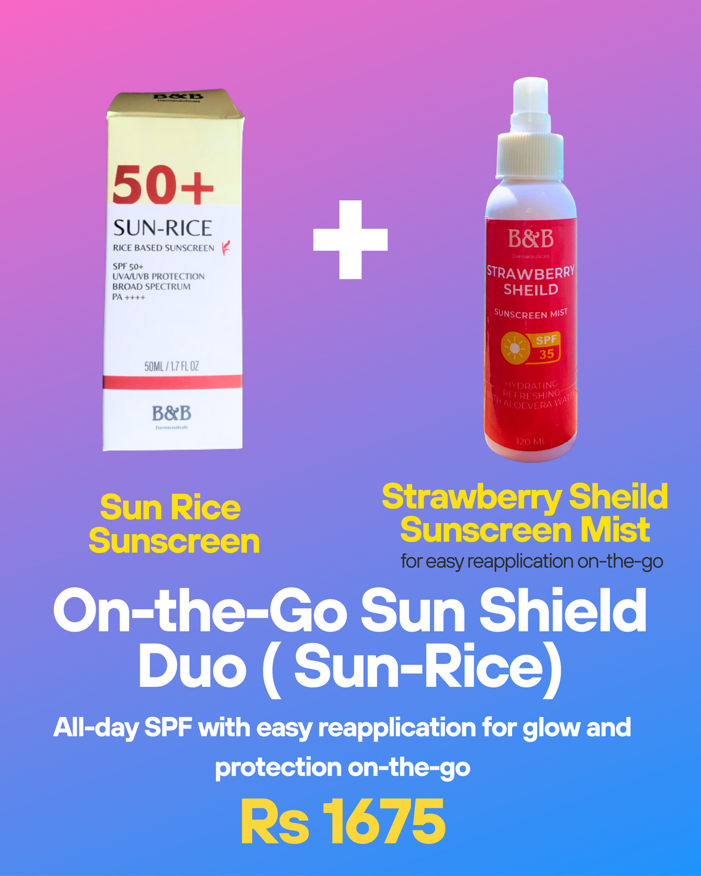B&B Derma - On-The-Go Sun Shield Duo (Sun-Rice)