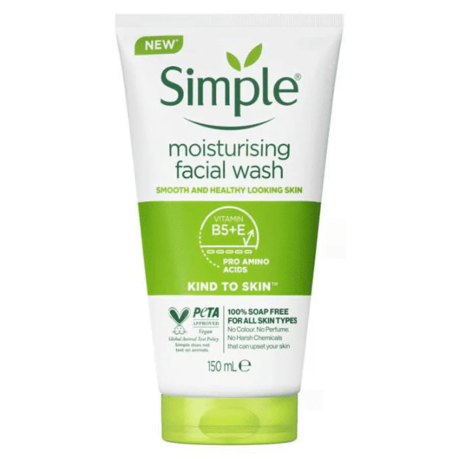 Simple Moisturising Facial Wash Vitamin B5+E 150Ml