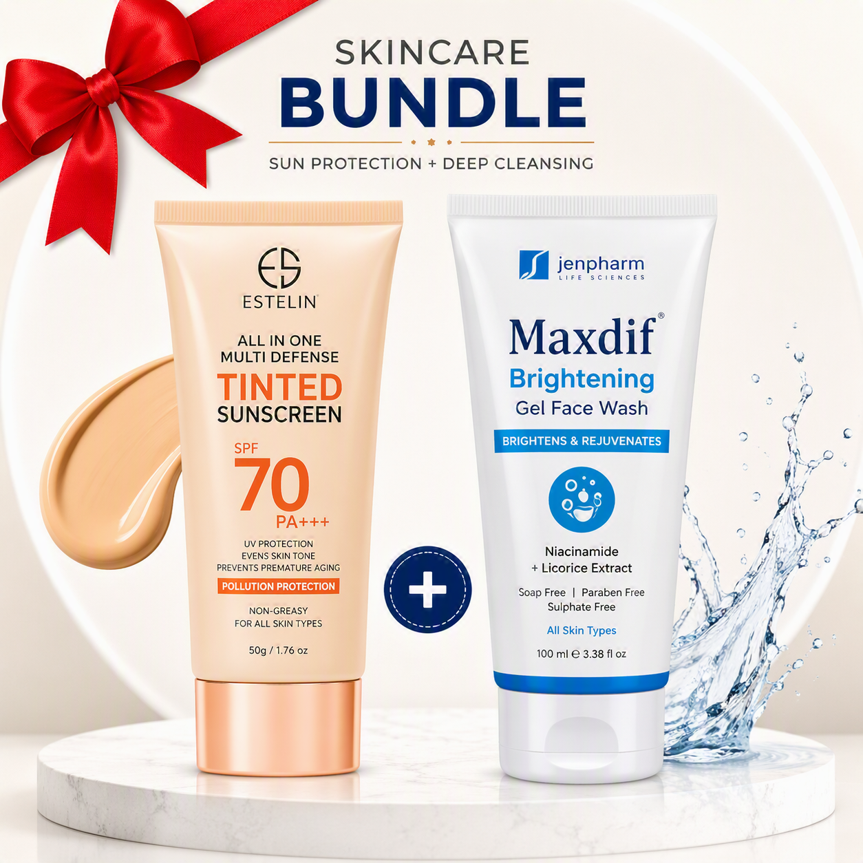 Bundle - Jenpharm Face Gel Wash + Estelin Tinted Sunscreen