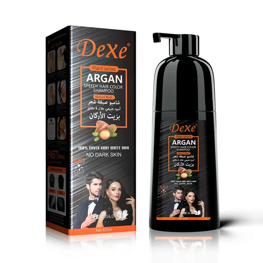 Dexe - Hair Color Shampoo Argan Speedy Natural Black 420Ml