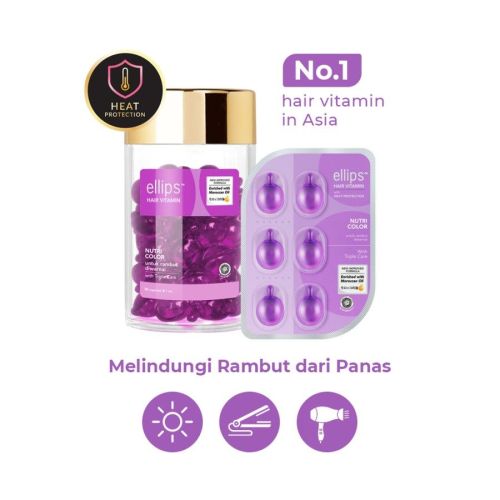 Ellips Hair Vitamin Capsule Nutri Color With Sunflower Oil 50'S (Purple)