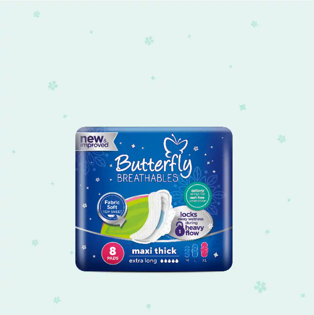 Butterfly - Breathables Maxi Thick Extra Long Sanitary Pads - 8's