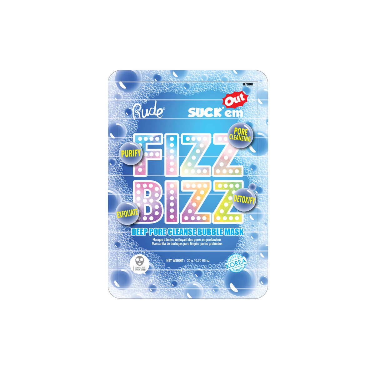 Rude Cosmetics - Fizz Bizz Cleanse Bubble Single Mask