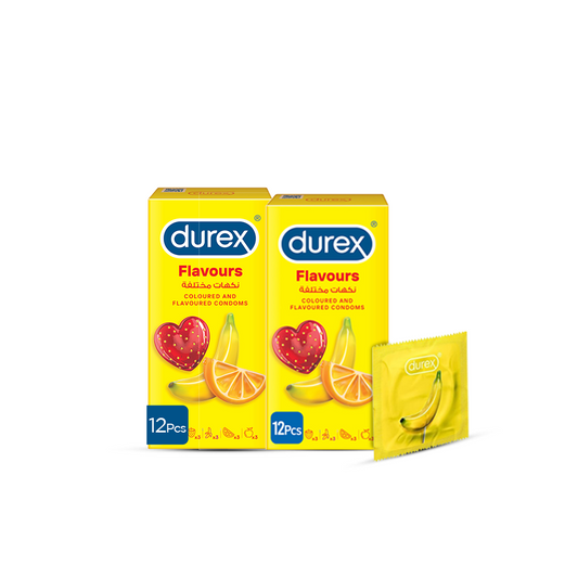 Bundle - Pack of 2 - Durex Coloured Flavored Condoms 12 Condoms