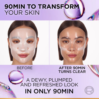 L'Oreal Paris - Revitalift Hyaluronic Acid Glass Skin Hydrogel Glow Mask