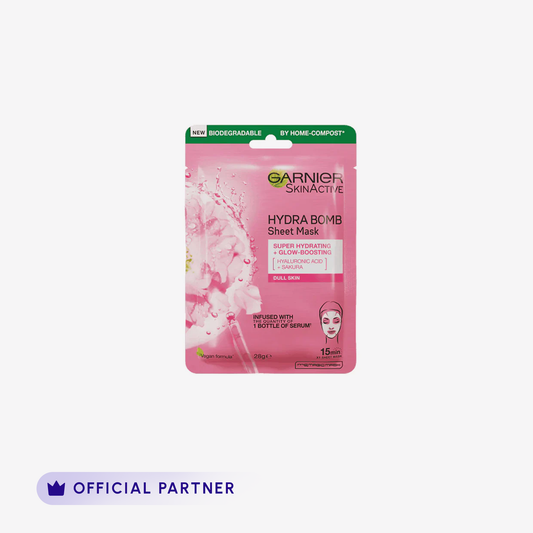 Garnier Skin Active Hydra Bomb Sakura Tissue Face Mask, Hydrating And Glow Boosting 28G