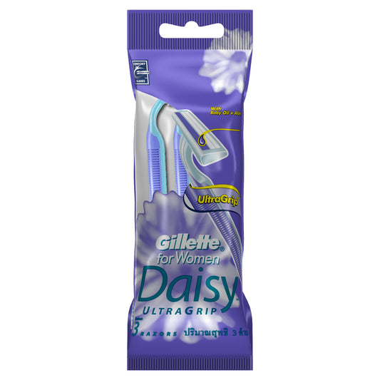 Gillette Daisy Plus Razor For Women Ultra Grip Pouch 3'S