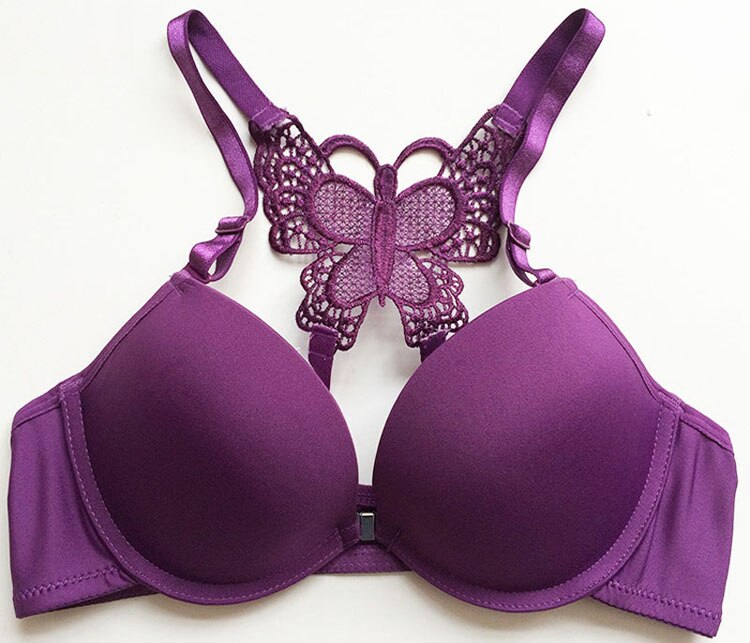 Sajiero Butterfly - Fun Night Padded Bra And Panty Purple –