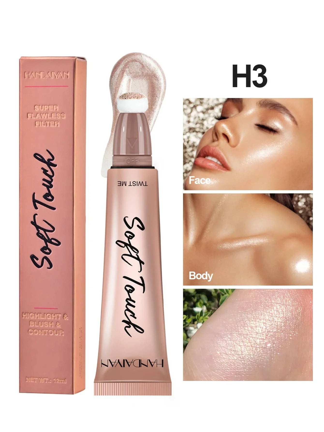 Handaiyan Blush, Highlighter & Contour H3 12Ml