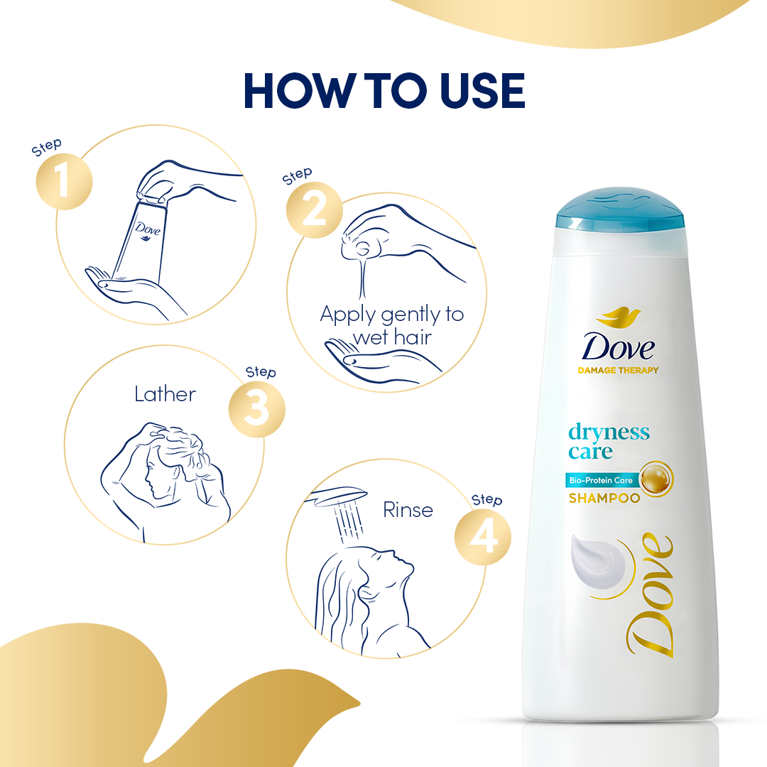 Bundle - Pack of 2 Dove Shampoo Dryness Care - 175Ml