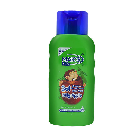 Mak’s kids 3in1 shampoo + conditioner + body wash Silly Apple 300ml