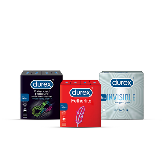 Bundle - Durex Condom Invisible 3'S + Durex - Condoms 3S Performa + Durex - Condoms 3S Feather Lite