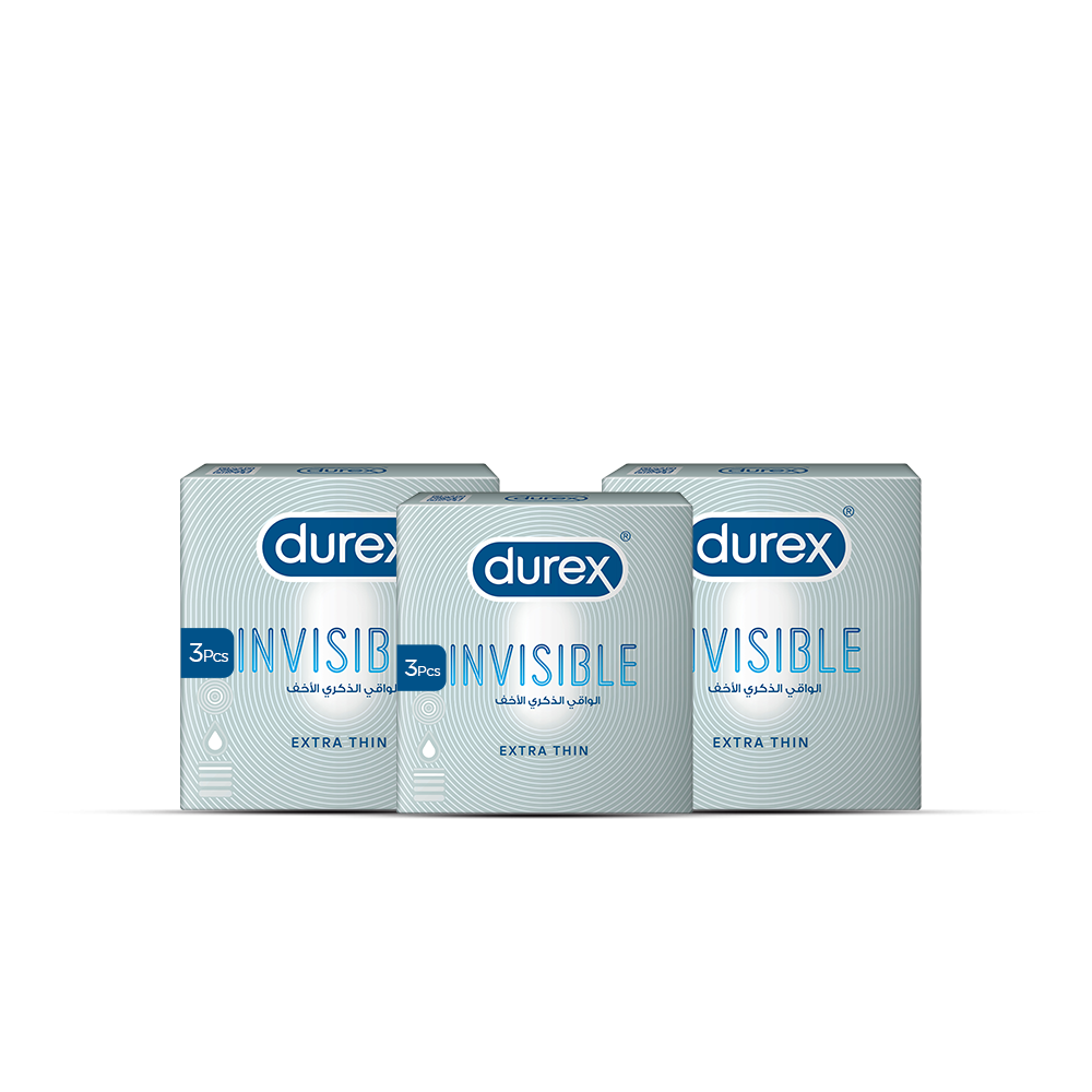 Bundle - Pack of 3 - Durex Condom Invisible 3'S