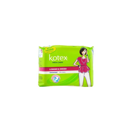 Kotex - Fresh Liners Unscented Longer & Wider Panty Liners - 16's