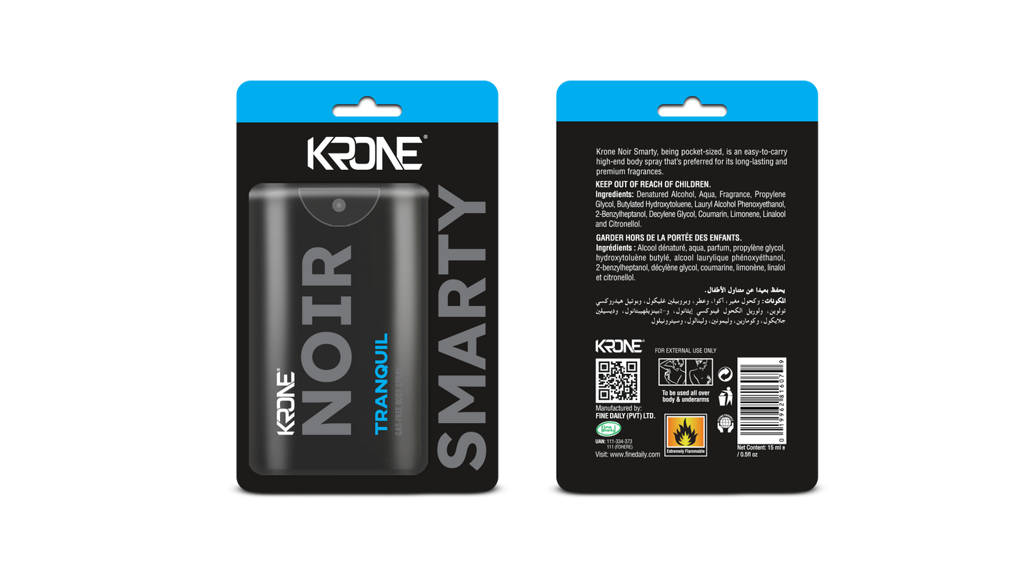 Krone Noir Smarty Tranquil Gas Free Body Spray 15ml