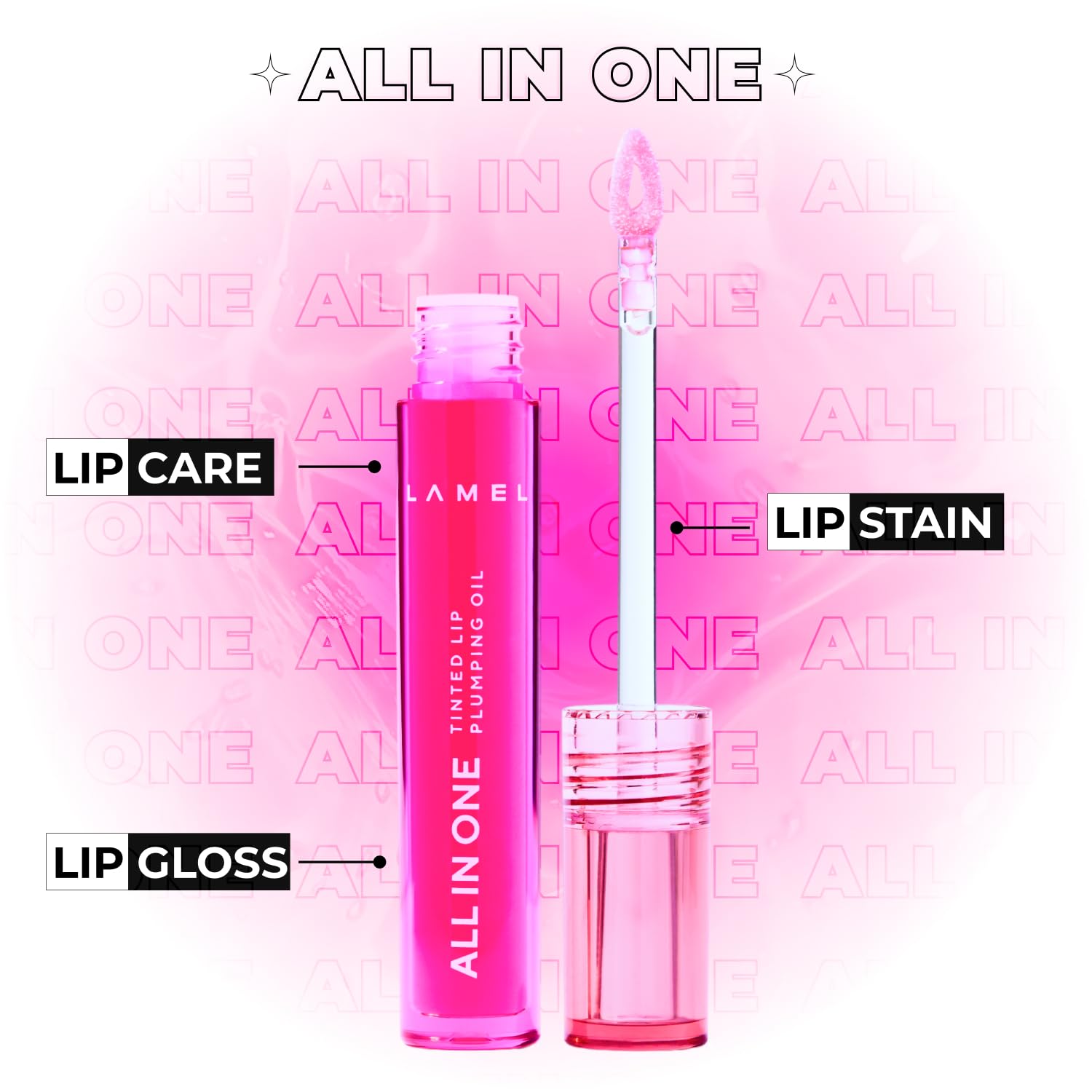 Lamel - All In One Lip Tinted Plumping Oil №404 Berry Ice