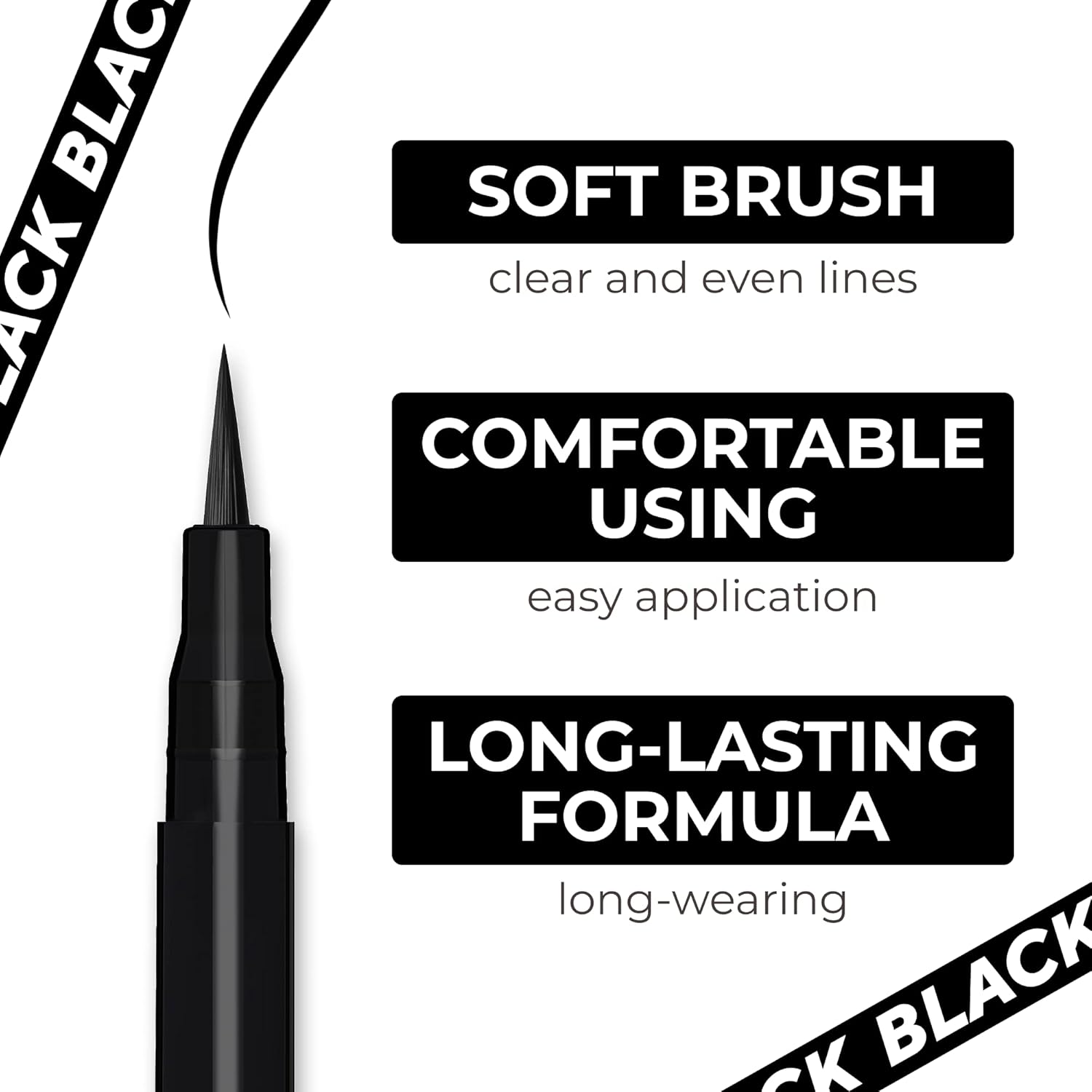 Lamel - Black Eyeliner With Soft Brush №401 Deep Black