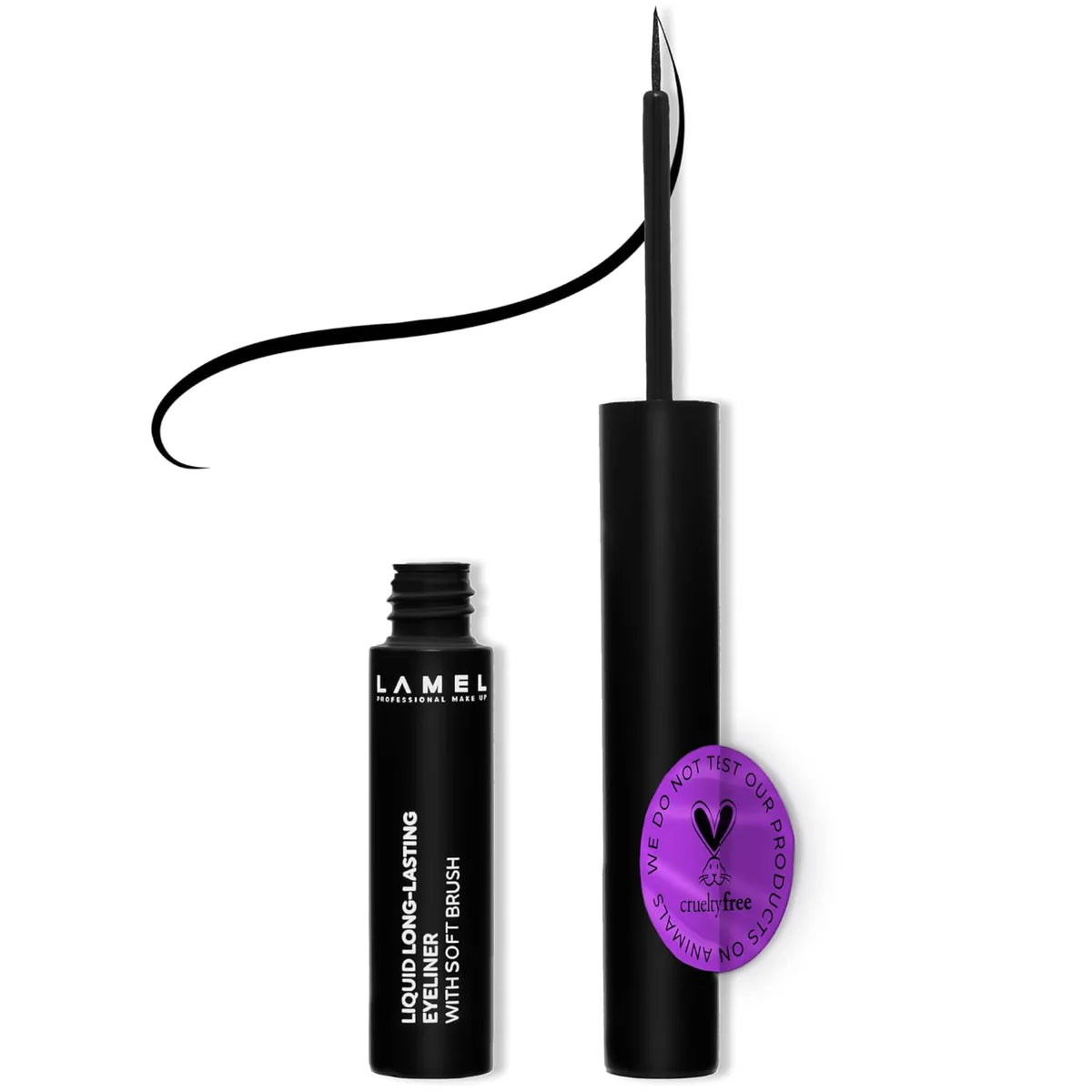 Lamel - Liquid Long-Lasting Eyeliner With Soft Brush - 401 Carbon Black