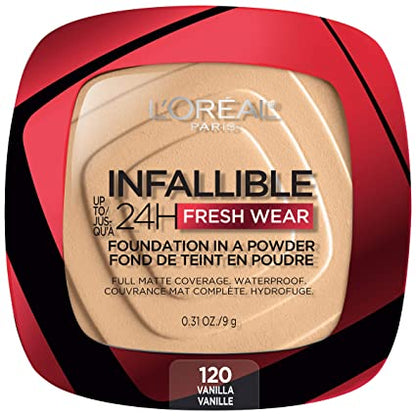 L'Oreal Paris Infallible 24H Fresh Wear Breathable Liquid Foundation in Powder - 120 Vanilla