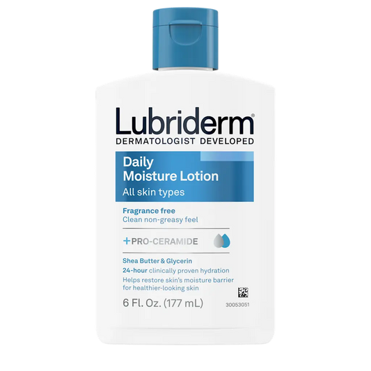 Lubriderm Lotion Daily Moisture All Skin Types Fragrance Free 6Oz/177Ml