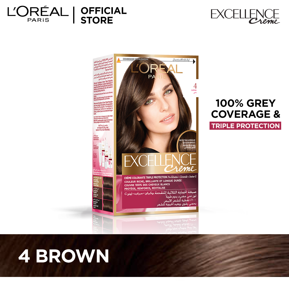 L'Oreal Paris Excellence Creme Hair Color, 4 Brown