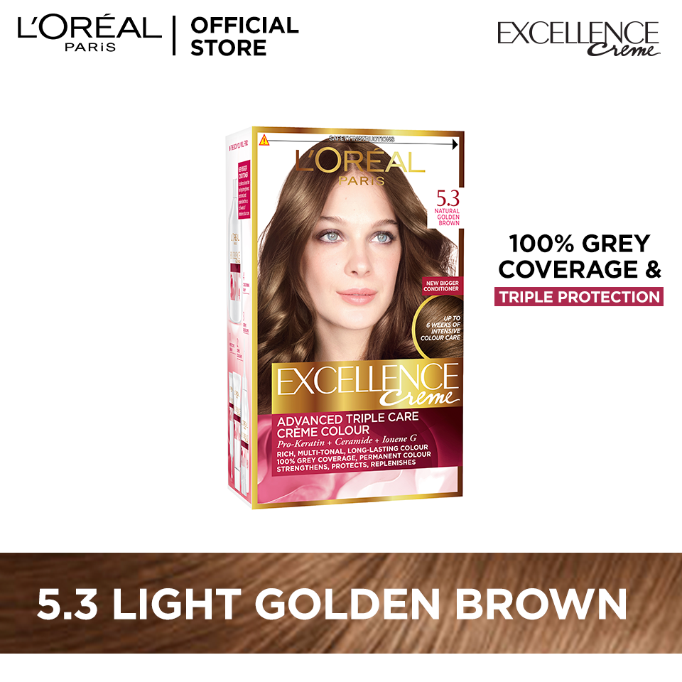 L'Oreal Paris Excellence Creme - 5.3 Golden Light Brown Hair Color