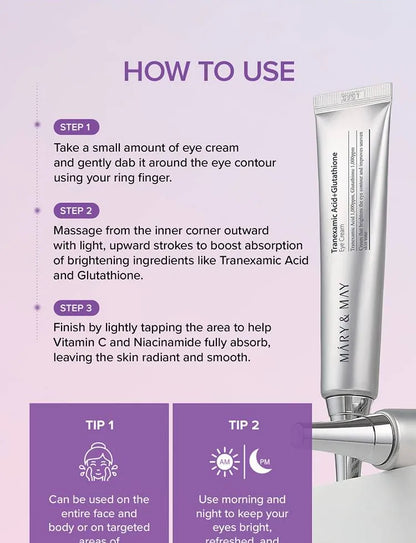 Mary&May - Tranexamic Acid + Glutathione Eye Cream Mini 12g