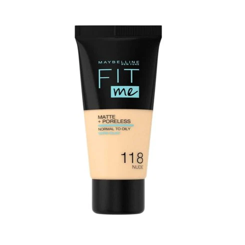 Maybelline Fit Me Matte & Poreless Foundation 118 Nude (Tube) - Highfy.pk