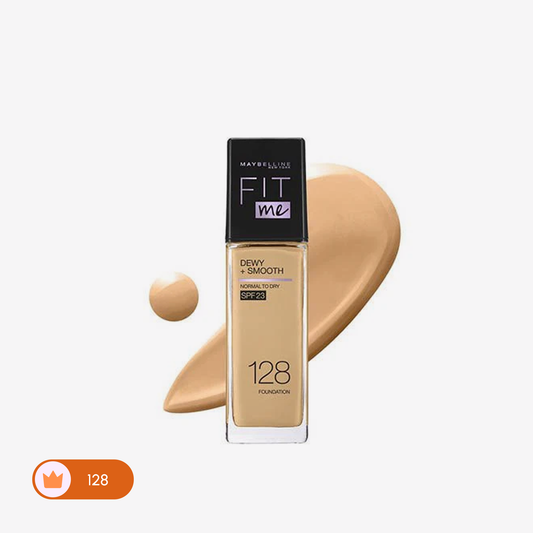 Maybelline Ny New Fit Me Dewy + Smooth Liquid Foundation 30 Spf - 128 Warm Nude 30Ml - For Normal To Dry Skin