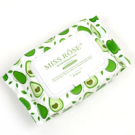 Miss Rose Avocado Facial Cleansing Wipes - 80 Wipes 200G