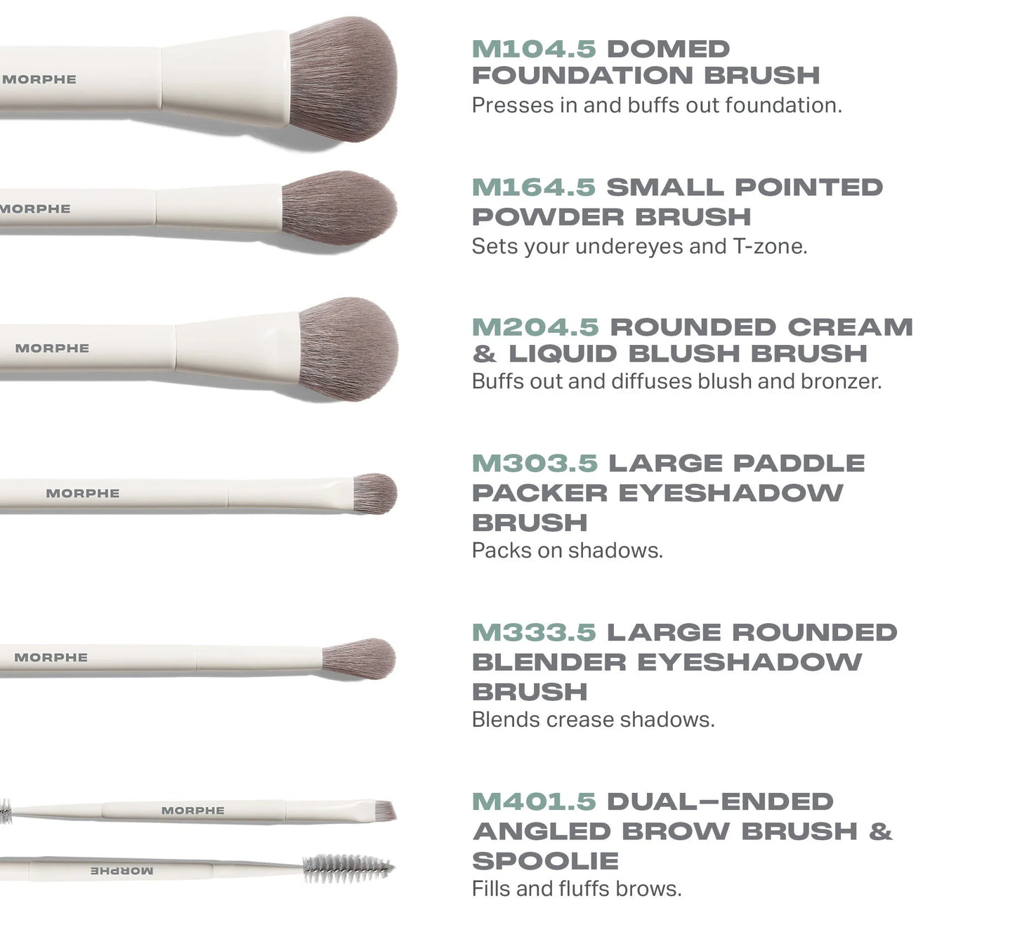Morphe Travel Brush Set - Along For The Glide - 6 pcs
