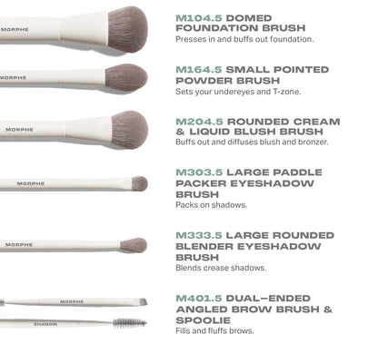 Morphe Travel Brush Set - Along For The Glide - 6 pcs