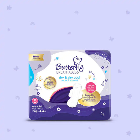 Butterfly - Breathables Ultra Thin Dry & Airy Cool Long Sanitary Pads - 8's