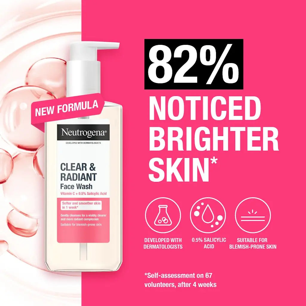 Neutrogena Facial Wash Fresh & Clear With Pink Grapefruit Pump 200M (Co)