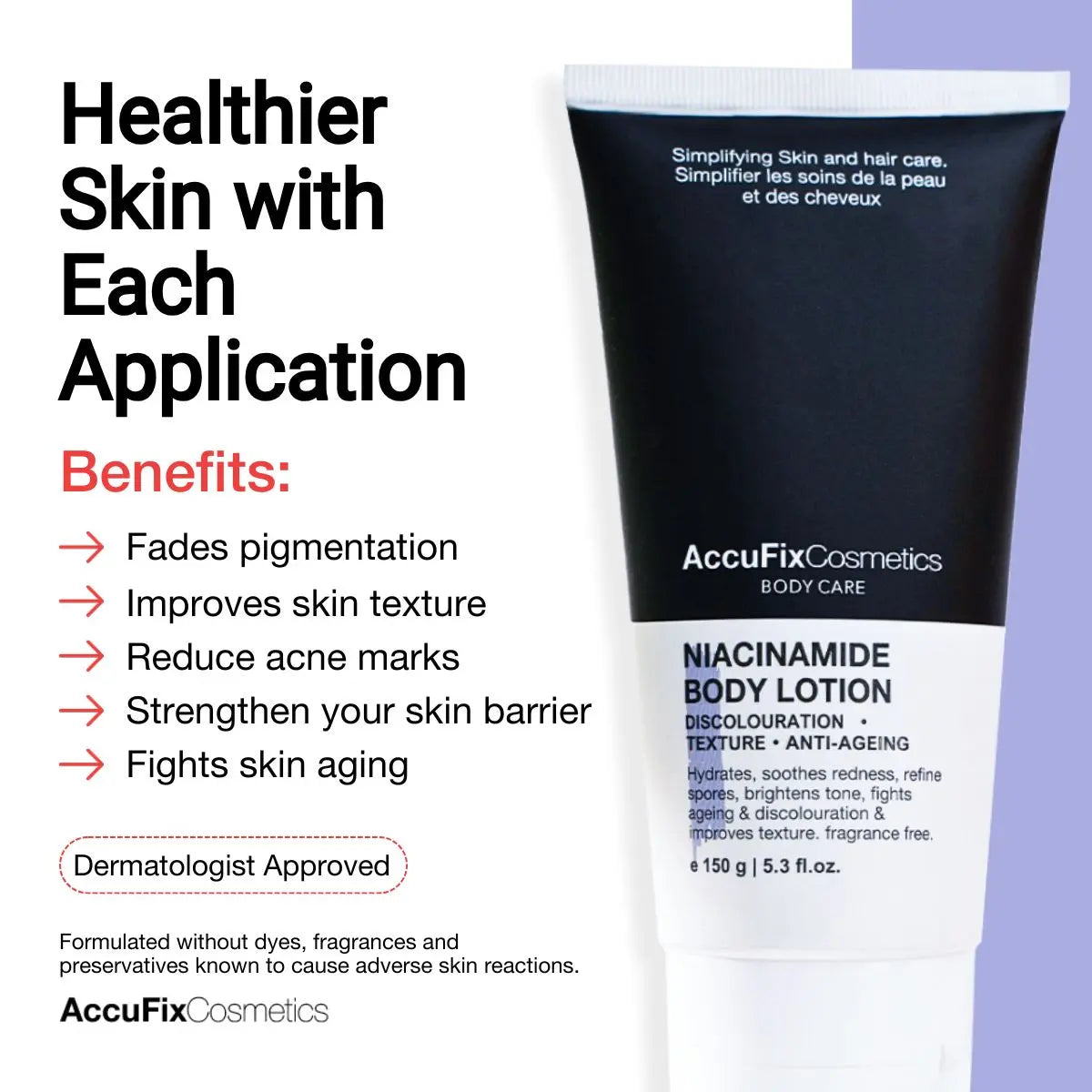 Benefits of AccuFix's Niacinamide Body Lotion
