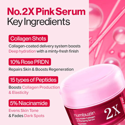 Numbuzin - No.2 Rose PDRN Collagen 2X Plumping Serum - 30ml