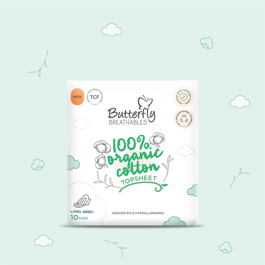Butterfly - Breathables Organic Cotton Long Sanitary Pads - 10's