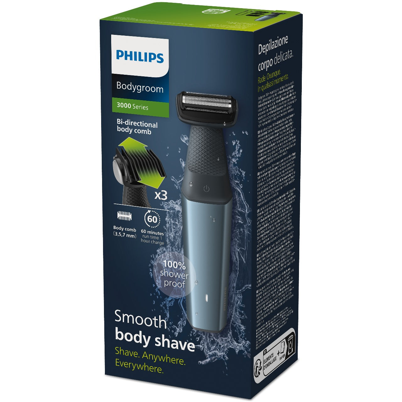 Philips - Bodygroom Series 3000 Showerproof groin and body trimmer BG3027/03