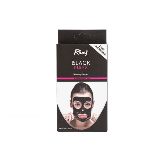 Rivaj - Whitening Complex Charcoal Face Mask - 10Ml X 6pcs