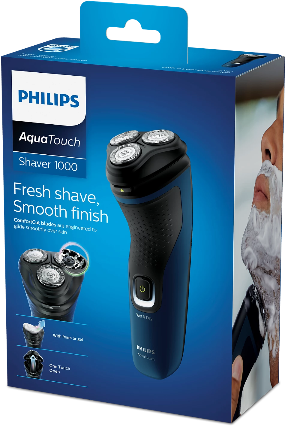 Philips - Shaver series 1000 Wet or Dry electric shaver S1121/40