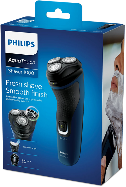 Philips - Shaver series 1000 Wet or Dry electric shaver S1121/40