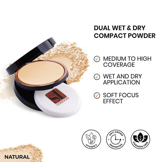 St London Dual Wet & Dry Compact Powder Natural 14G